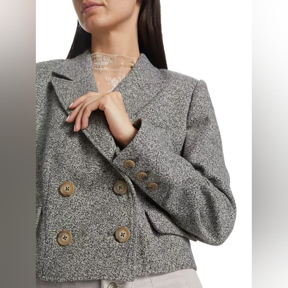8. NWT FREE PEOPLE HERITAGE CROPPED BLAZER - Picture 6 of 7